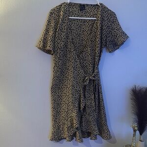 Vero Moda Leopard Print Wrap Mini Dress - Preloved